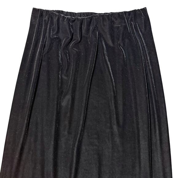 Double D Ranch Velvet Maxi Skirt with Slit Elastic Waist Black USA - Size Medium - Picture 6 of 9